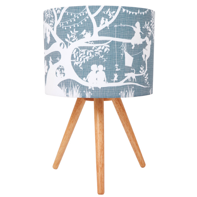 Treehouse Grey Fabric Lamp, Mickey And Stevie Table Lamp