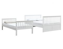 White+Single+Over+Double+Bunk+Bed+with+2+Drawers
