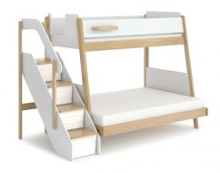 Natty Maxi Bunk Bed with Storage Staircase_Barley_White_ Almond