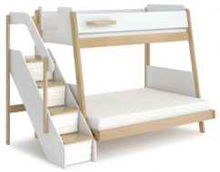 Natty Maxi Bunk Bed with Storage Staircase_Barley_White_ Almond_1